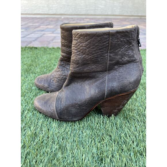 Rag & Bone Newbury Classic Brown Leather Ankle Boots Women's Booties Sz 41 US 11 - Picture 4 of 9